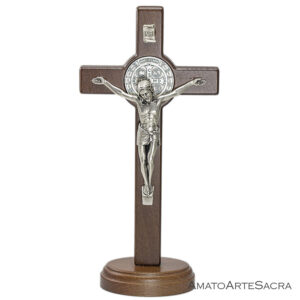 Crocifisso di San Benedetto da Tavolo in Legno cm 21