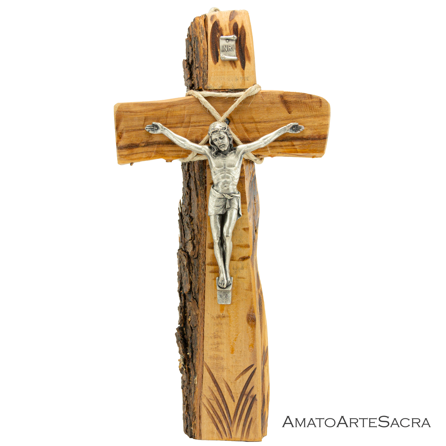Croce Da Parete Religiosa In Legno Di Ulivo Bianco | Zerodeko | Decorazione Sacra 21x11,4 Cm | Regalo Cristiano