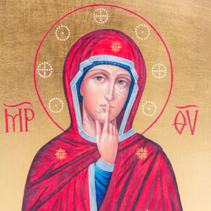 Madonna del Silenzio Icona Foglia Oro 21X27