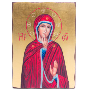 Madonna del Silenzio Icona Foglia Oro 31x42