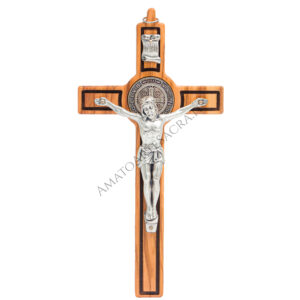 Croce di San Benedetto in Ulivo cm 10x20