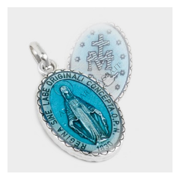 Medaglia In Zama Smaltata Madonna Miracolosa Da 1,8 Cm