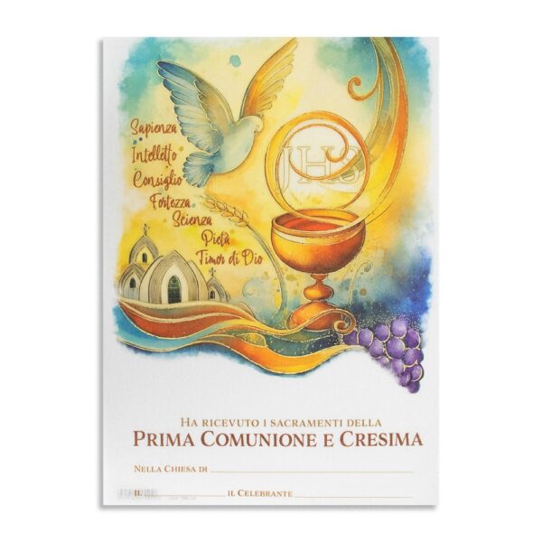 PERGAMENA RICORDO COMUNIONE E CRESIMA 18X24