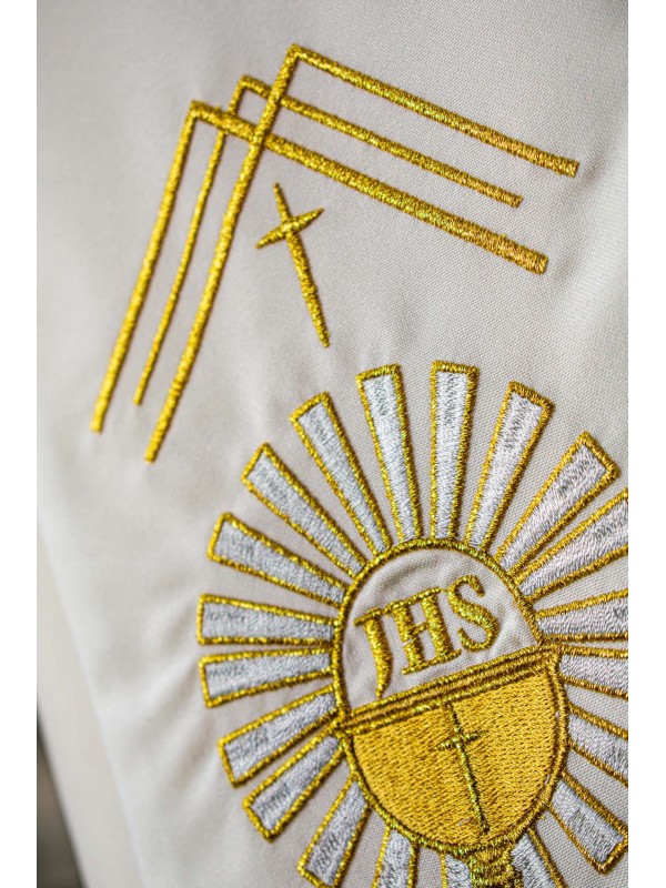 STOLA SACERDOTALE ECRU CON OSTENSORIO - immagine 2