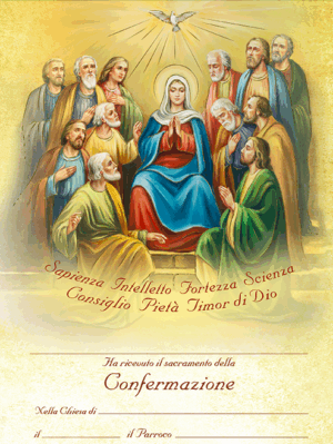 PERGAMENA RICORDO SACRAMENTO CRESIMA CONFERMAZIONE 18X24
