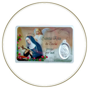 CARD SANTA RITA CON MEDAGLIA